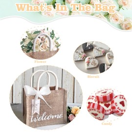 Generic Jute Friendly Tote Bags，10 Pcs 7 ""x 7 ""x 5"" Reusable Biodegradable for Wedding Welcome Poolside Entertainment Bridesmaids Parties, khaki