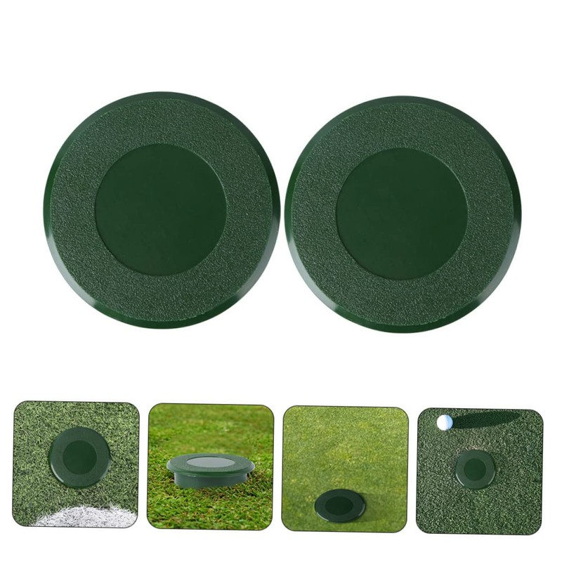 SUPVOX 2pcs Green Hole Cup Cover for Golf Training Durable