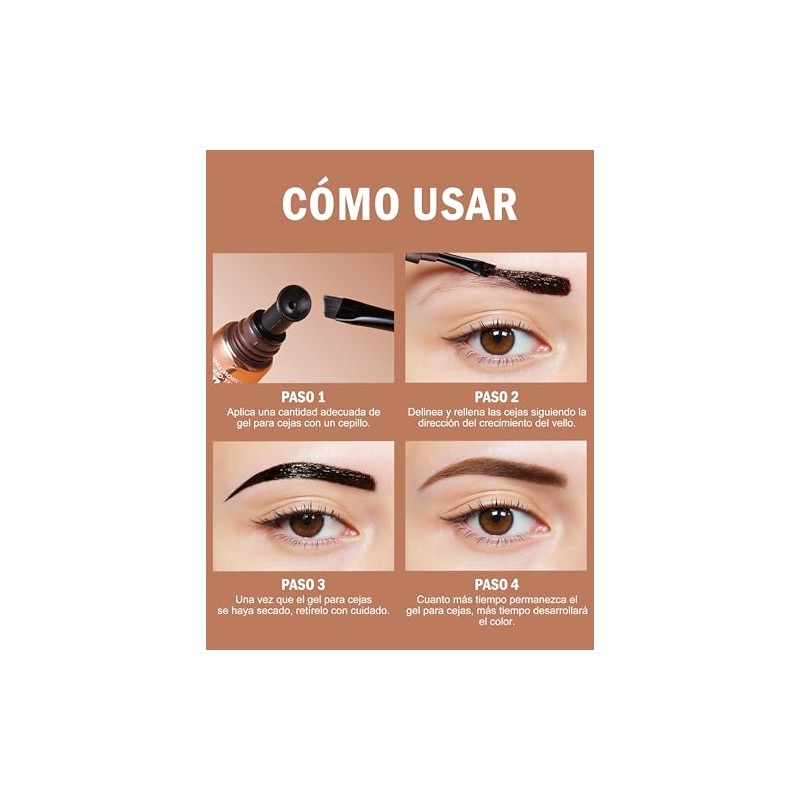 Erinde Tinte para Cejas de Pelado Fácil, Tattoo Effect Duradero,