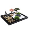 ZEN&TAO Japanese Zen Garden, Black Tray with Two Trees, Two