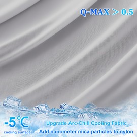 HCORA Cooling Sheets for Hot Sleepers - Arc-Chill Q-Max >0.5 Cooling Bed Sheets Twin Size with 16" Deep Pocket - Soft & Breathable Cooling Sheet Set (Light Grey)