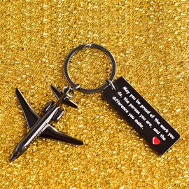 Employee Appreciation Gifts Inspirational Airplane Keychain Thank You Gift for Retirement Coworker Pilot Flight Attendant Friend Boss Colleagues Teacher Women Men Leaving Going Away Farewell(black)