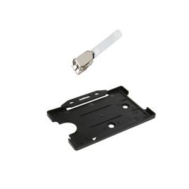 ID Card It 1 x Black Identity ID Card Pass Badge Holder and Crocodile Safety Clip