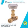 SharkBite 1/2 Inch Temperature Gauge Tee, Push to Connect Brass