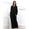 COLORFULLEAF Women's Zip Up Robes Long Sleeve Hooded Fleece Bathrobe