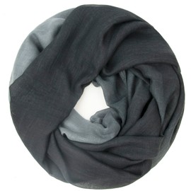 Gloop Women's Scarf Lightweight Long Scarf Loop Tube Scarf Various Colours, Grey-dark grey