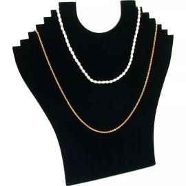 FindingKing 3 Black 6 Tier Display Chain Bust Necklace Bust Easel