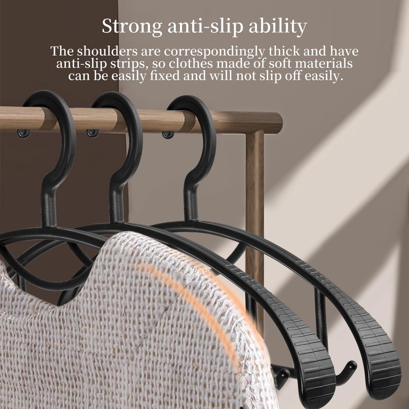 Plastic Clothes Hanger, Extra Thick Plastic Wide Shoulder Adult Slip