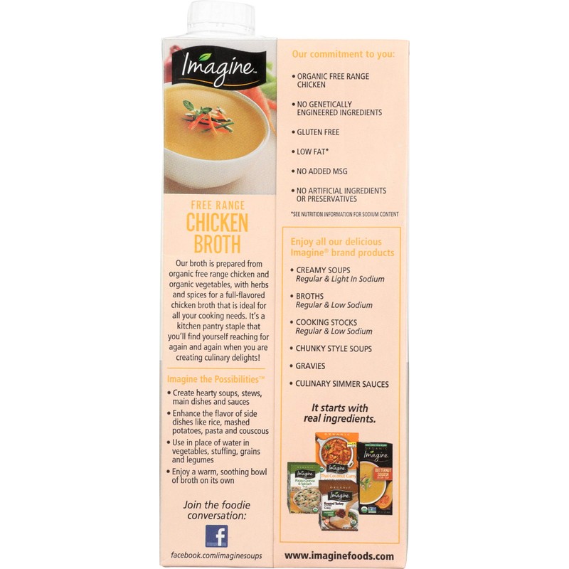 Imagine Free Range Chicken Broth, Organic, 32 oz