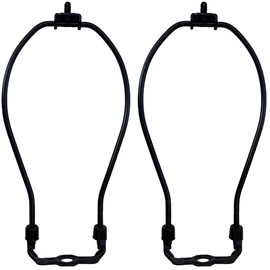 Urbanest 8.5" Set of 2 Heavy Duty Harp Fitter For Lamp Shades with Saddle, Black Nickel