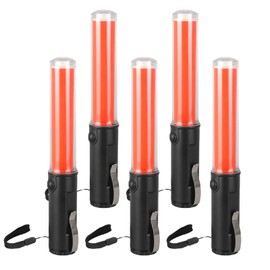 Boono LED Induction Light, Induction Rod, 3 Times, Red Light, Flashing, White Light, Security, Guidance, Traffic Control, Night Construction (Set of 5)