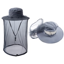 Sombrero de velo de apicultor con mosquitos, sombrero de mosquitos, sombrero de pesca y jardinería, con red para la cabeza, capucha de malla
