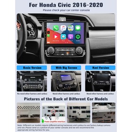 SIXWIN 8 Core Qualcomm Android Car Stereo for Honda Civic 2016-2020 9 Inch Touch Screen with CarPlay Android Auto 3G+32G Bluetooth Cooling Fan Weather Forecast UI Design Intelligent Voice