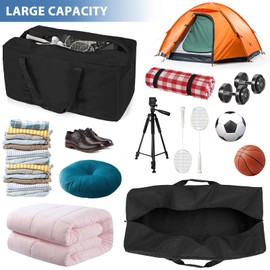 Large Travel Duffle Bag, 100L Gear Bag for Men and Women, Storage Bag Ideal for Overnight Camping and Weekend Getaways, Black