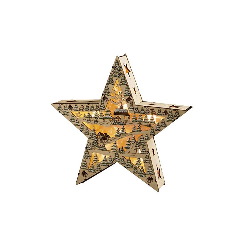 HGD Christmas Decorations, Wood, Coloured, L