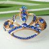 Navachi 18k Gold Plated Multicolor Crystal Royal Crown Brooch Pins