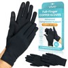 Vive Guantes de artritis de dedo completo de cobre (negro,