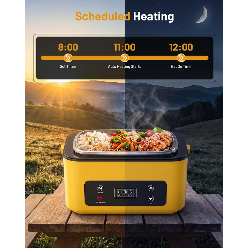 TaskStar Heated Lunch Box, Cordless Battery Powered Electric Lunchbox