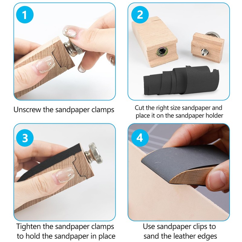 3 Pieces Wooden Sanding Block, Beech Wood Sanding Block Covers