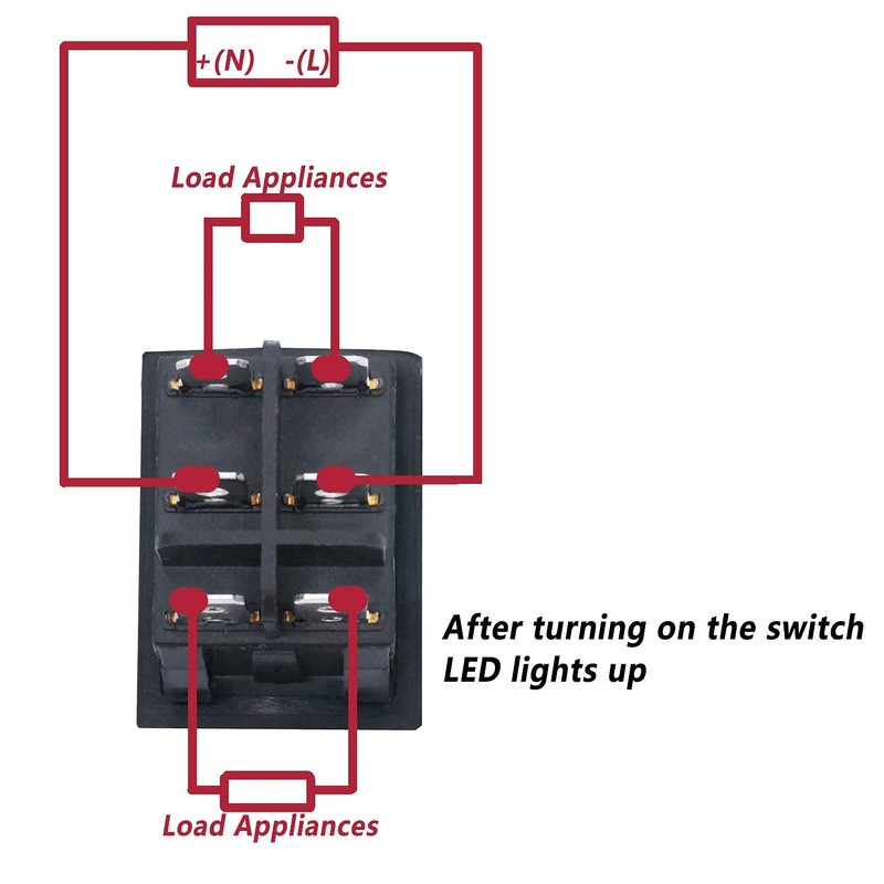 Twidec/2Pcs Rocker Switch 6 Pins 3 Position ON/Off/ON AC 10A/125V