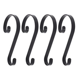 Haute Decor Stocking Scrolls Stocking Hanger - 4 Pack (Matte Black) - Christmas Stocking Holder Set for Various Mantel Sizes, Including Large