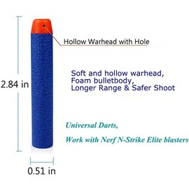 AMOSTING 100 Arrows for Nerf Elite 2.0 with Drawstring Bag, Replacement Arrows Ammunition Foam Darts Compatible with Nerf Hasbro Fortnite - Blue