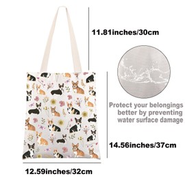 MYSOMY Corgi Tote Bag Corgi Mom Gifts Welsh Corgi Shoulder Bag Corgi Mama Gifts Corgi Owner Shoulder Bag (Corgi UK2)