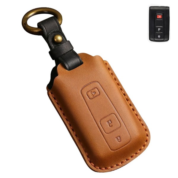 LETINGFAR Key Case for Toyota, Smart Key Case, Genuine Leather,