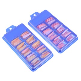 FRCOLOR Full Cover Solid Color False Nails Ballet Style Tips for Women Easy Nail Art for Salons Personal Use Includes Jelly