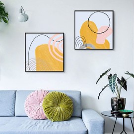 FOLKOR 10x10 Frame for Canvas Painting 0.6-0.8” Deep, 2 Pack Square Floater Frame for Canvas Prints, Floating frame for Wall Art Oil Painting Paint by Numbers Living Room Decor (Black)