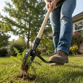 Stand Up Weed Puller Tool for Garden Root Removal - Foot Pedal Digging Claw Weeder for Lawn and Outdoor Maintenance