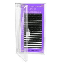 Blíster Extensión de Pestañas Mink Clásica 1 x 1 Maquillaje Belleza Lashes Una Sola Medida Postizas Curva Mujeres Moradas (15mm, D 0.20)