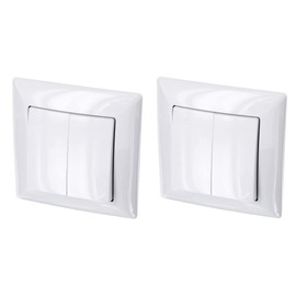 Pack of 2 Flush-Mounted Series Switch, Plug-In Terminal, All-in-One, Series G1 Pure White