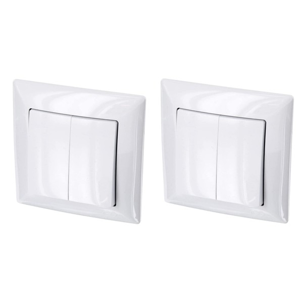 Pack of 2 Flush-Mounted Series Switch, Plug-In Terminal, All-in-One, Series