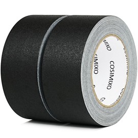 Matte Cloth Tape, 2" Wide x 18" Length, Black, Pack of 2 Masking Tape