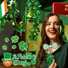 50FT St.Patrick's Day Tinsel Garland Shamrock Clover Green Gold Metallic