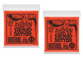 2 PACK Ernie Ball Skinny Top Heavy Bottom Nickel Wound 8-String Electric Guitar 9-80