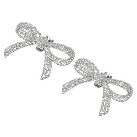 PATIKIL Rhinestone Shoe Clips, 1 Pair Detachable Classic Fashion Sparkling Bow Heels Accessories Decoration for Wedding Bridal Prom Party Daily Wearing Accessories White