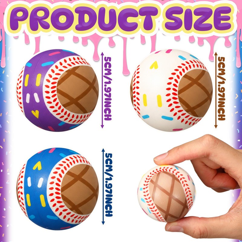 Junkin 24 Pcs Baseball Drip Stress Balls, Baseball Drip Party