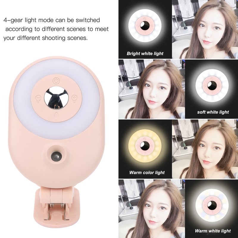 Dimmable Fill Light Soft Lamp Mini Humidifier for Phone Video