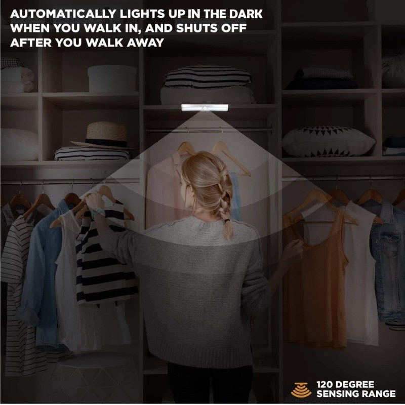 vyanlight Under Cabinet Lights, 10 LED Motion Sensor Closet Lights,