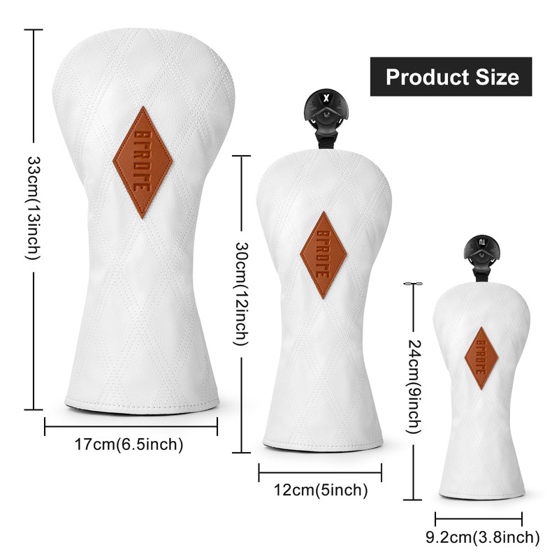 Golf Club Headcover Premium Embroidered PU Leather Birdie Birds Goblet