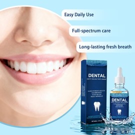 Transparent Enamel Strengthening Formula Drops with hydroxylation, Daily Oral Care Solution for Cavity Defense, 2packs-4fl oz