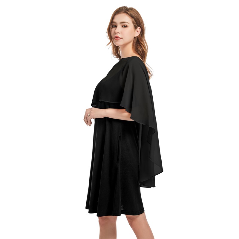 florynova Womens Chiffon Cape Shawls for Wedding Dresses Elegant Banquet