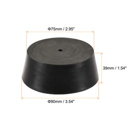 MECCANIXITY Rubber Tapered Plug 75mm to 90mm with Hole Test Tubes Bungs Stopper Black for Lab Home