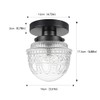DSMJFU Black Semi Flush Mount Ceiling Light, Small Hallway Light