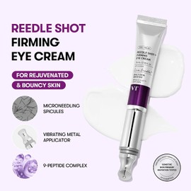 VT COSMETICS Reedle Shot Firming Eye Cream (0.51 fl oz / 15 ml), Micro-Vibration Eye Treatment for Wrinkles & Elasticity, Peptide & Hyaluronic, Korean Skincare