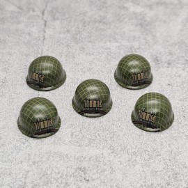 MuseBrickArts 5pack Camo WW2 Helmet w/ Strap Blocks Accessories for Minifigures D10VN6