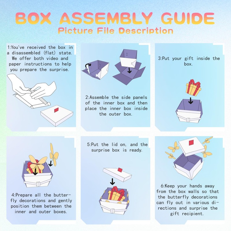 Happy Birthday Butterfly Explosion Gift Box, Butterfly Explosion DIY Happy