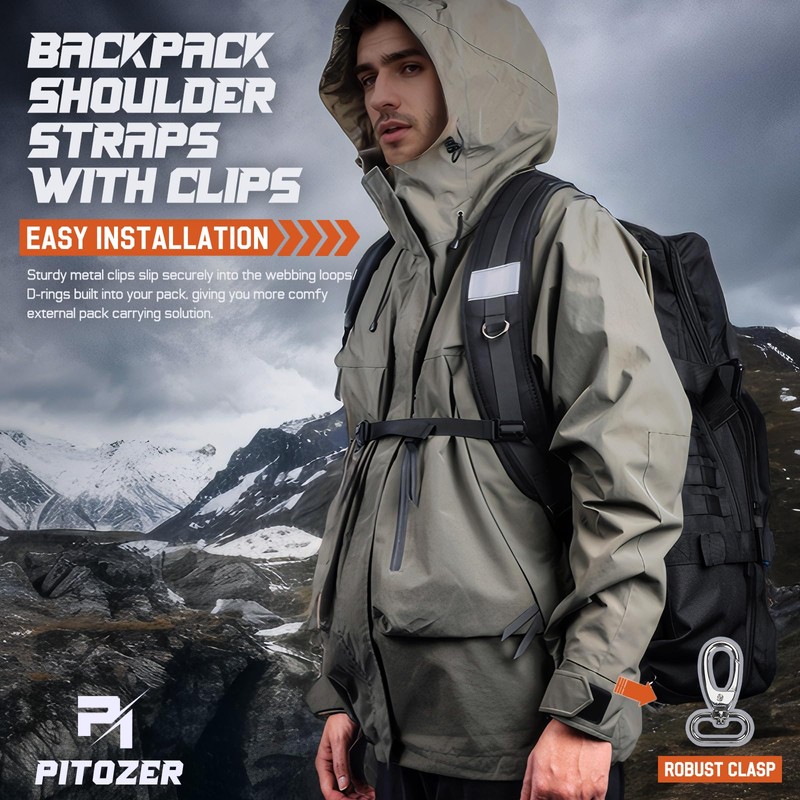 Pitozer Backpack Straps, Backpack Shoulder Strap for bags strap Replacement